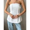 European and American Women Vest Slim fit White Tube Top Top 2025 Summer Leisure