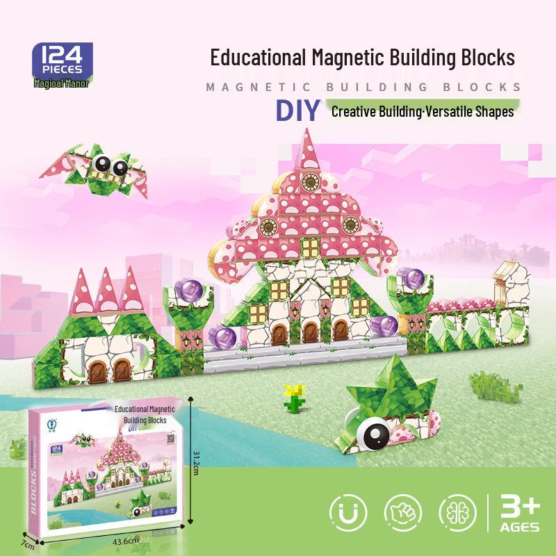 DiGe Geometric Magnetic Blocks - Building Blocks for Construction Vehicles & Castles - Children's Toys