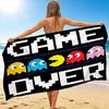 1Pc Pacman Classic Game Beach Towel, Quick Dry, Multi-Use for Beach Pool Gym Yoga Home Travel, Christmas, Halloween, Xmas Gift M92868