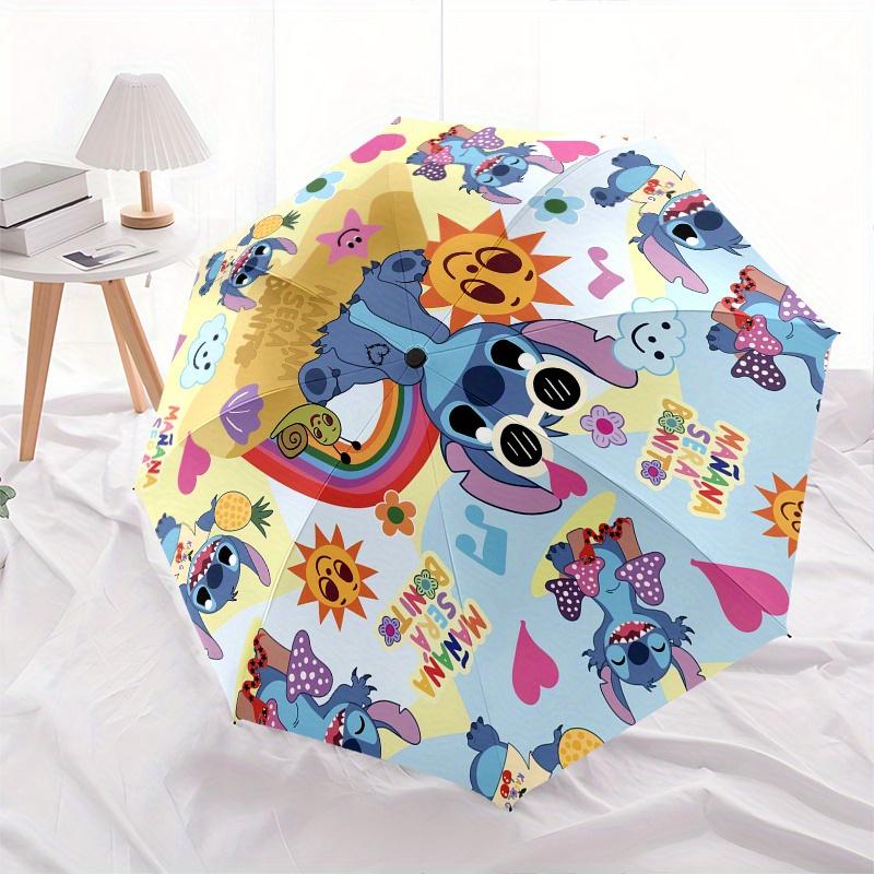 

Disney Stitch,Rainbow,Flowers Manual Opening and Closing Umbrella - 8-Rib Reinforced Folding Design, Lightweight and Portable, Suitable for