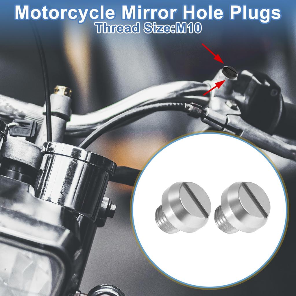 A ABSOPRO Motorcycle Mirror Hole Plug Right Hand M10x1.25 Motorcycle