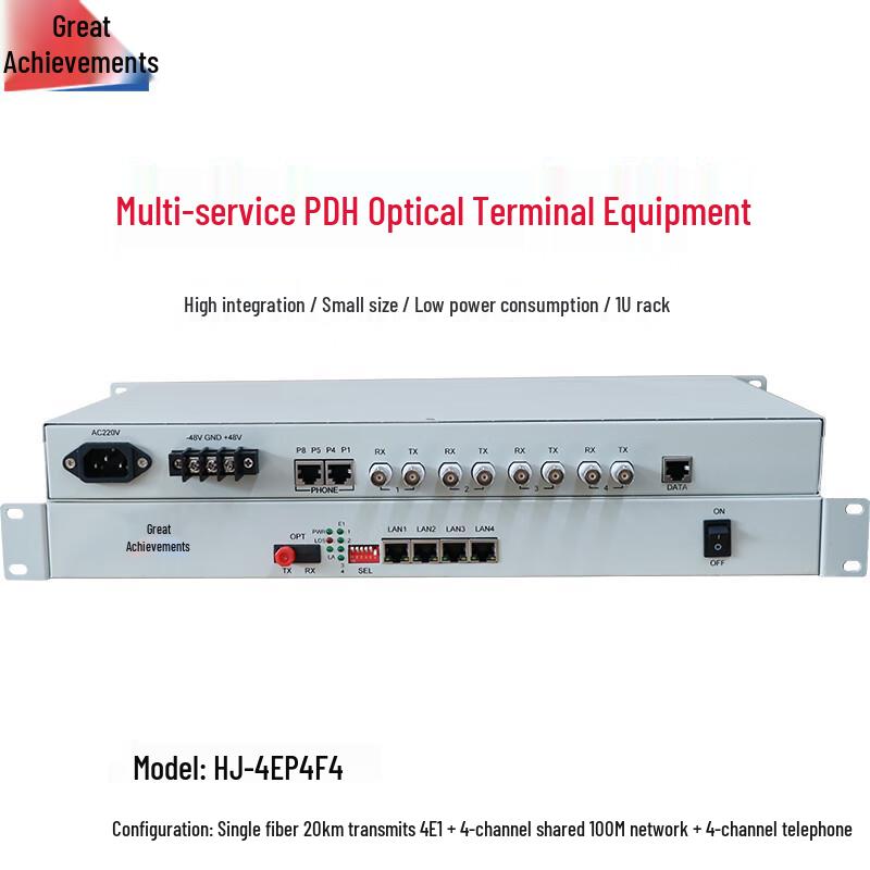 Hongji HJ-4EP4F4-20A Multi-Service Fiber Optic Transceiver
