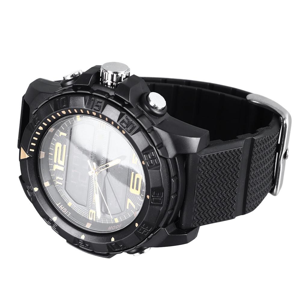 Men Analog Digital Chronograph Watch Water Resistant 1 24 Hour Format Stopwatch Large Face LED Backlight Sports Wrist