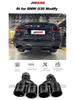 Convient pour BMW Série 5 G30 2018-2022: Échappement Quad M5, Silencieux et Sorties d'Échappement en Acier Inoxydable Chrome Noir.