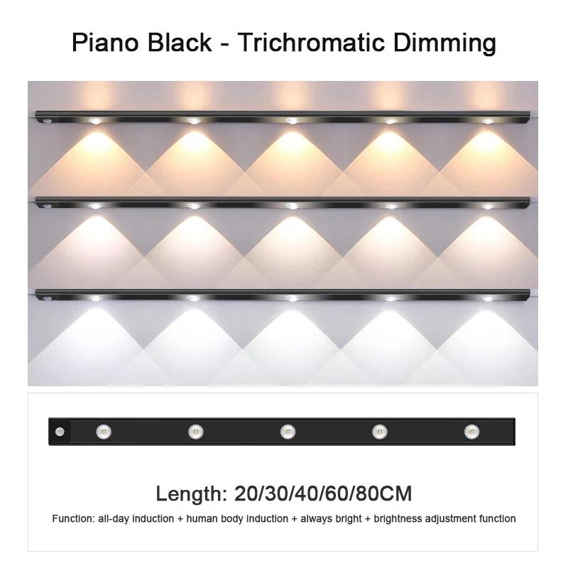 Cabinet Light USB Rechargeable Motion Sensor Ultra-thin LED Closet Light for Kitchen Wardrobe Light Fixtures 20CM/30CM/40CM