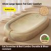 Full Sisal Cat Scratching Board, Cat Self-hi Toy Oval Cat Nest, Sword Hemp Rope, Thickened Claws, Resistant To Scratching, No Crumbs