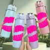 1PC Red Kiss Lips Fashion Print 750ml Color Plastic Sports Water Bottle Leakproof Flip Straw Lid Suitable for Sports Office Home Use