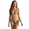 Yousheng Womens Bikini Set with Drawstring Bottoms Adjustable Triangle Cups Halter Tie Strap Quick-Dry Elastic Fabric Snake Skin Watercolor Floral
