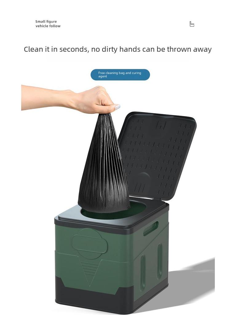 Toaletă Portabilă Pliabilă Inodoră pentru Camping, Autocălătorie și Urgențe - Potrivită pentru Adulți și Copii