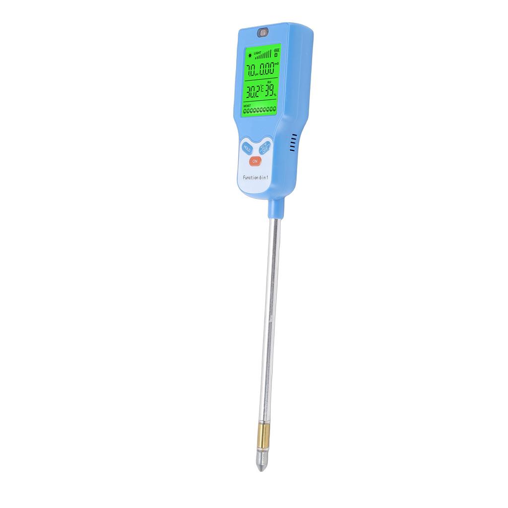 6 In 1 Soil Meter Tester PH Humidity Temperature Illuminance Environmental Humidity Soil Fertility Survey Instrument