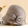 Top Hat Women's Autumn and Winter Wool Retro Woolen Hat Dome Fashion Versatile Basin Hat Outdoor Warm Bucket Hat