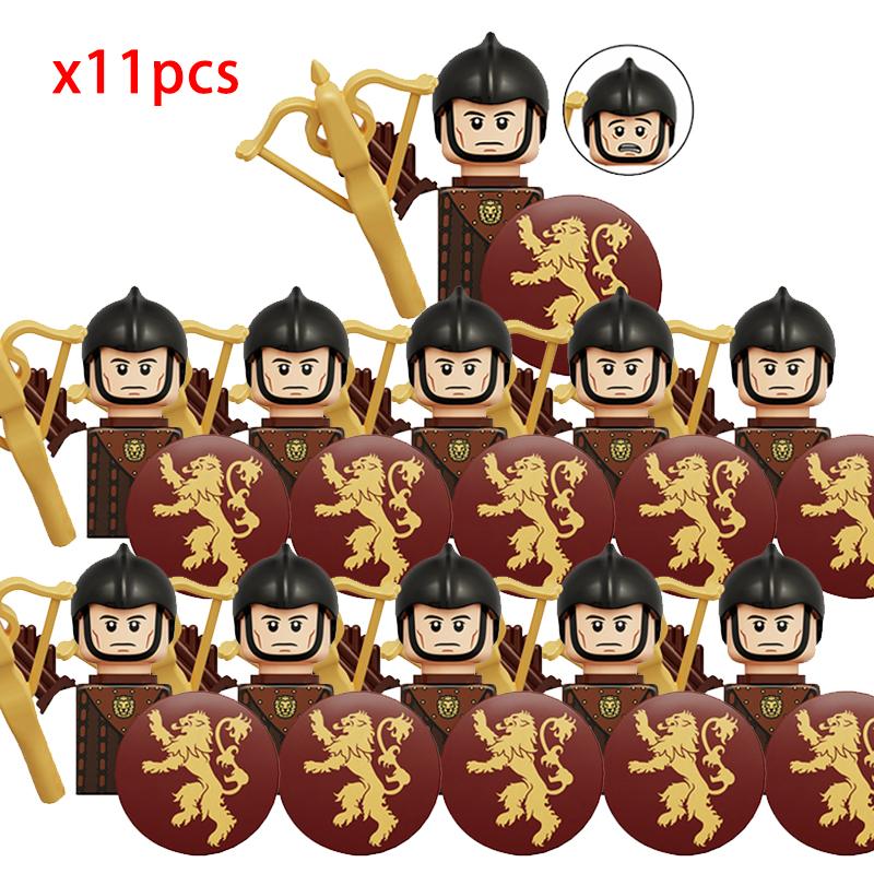 MOC Creative Medieval Game Valley Kinghts Ailin Guard Figures Warrior Armored Soldiers Army Weapons Helmet Blocks Bricks Toys