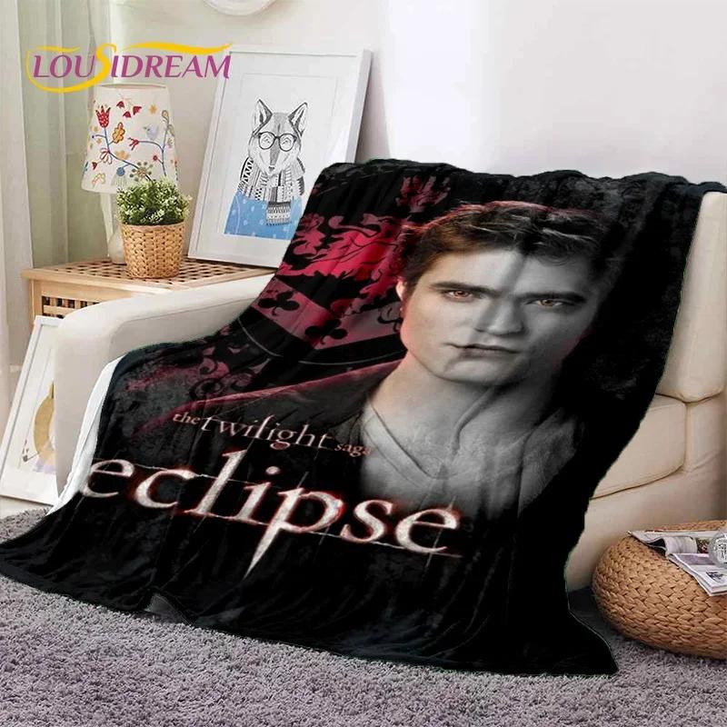 The Twilight Saga Edward Bella Mjuk Flanellfilt för Säng Sovrum Soffa Picknick, Kastfilt att Täckas med Utomhus Fritid Vilo-present