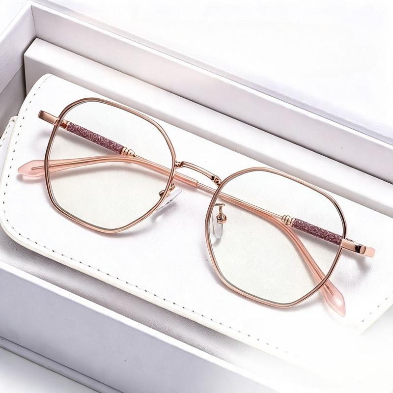 Metal-Frame Anti-Blue Light Presbyopia Glasses New Stylish Reading Eyewear with Subtle Shimmer on The Temples 0 To +4.0
