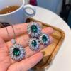 Jewelry Set Simulation Emerald Micro-Inlaid Pendant Earrings Three-Piece Set