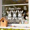 Glass Sticker Static Window Film Peel Stick No Glue Privacy Window Film Easter Bunny Egg Design Easy Remove Bubble-Free Decorative Window Film