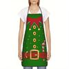 Cross Strap Xmas Kitchen Apron Stain-Resistant Chef Work Uniform Holiday Decor Coveralls  Christmas