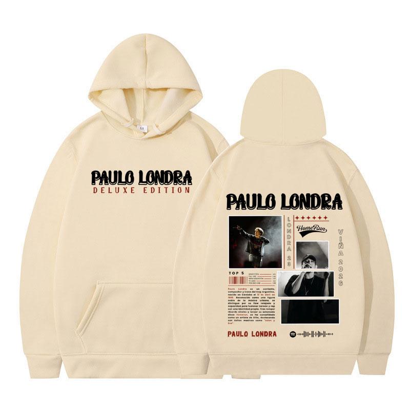 Singer Paulo Londra Album Graphics Hoodie Men Women Casual Loose Oversized Long-sleeved Sweatshirt