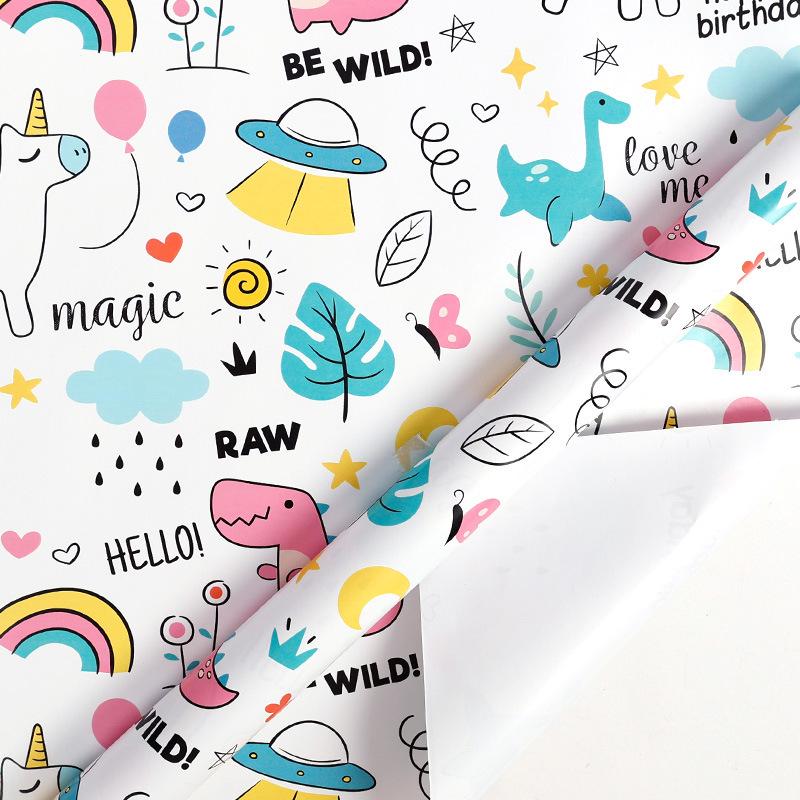 

Cross-border Cartoon Dinosaur Gift Wrapping Paper for Children s Day & Birthdays
