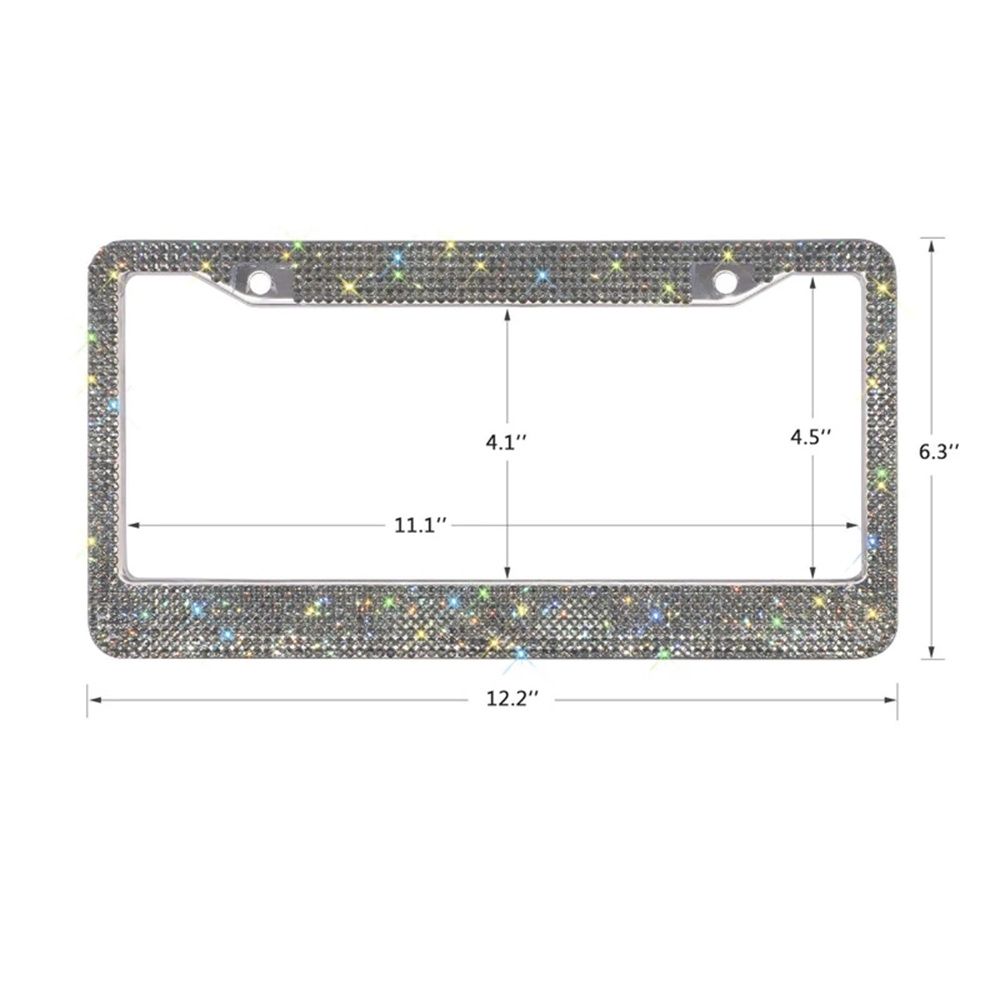 Crystal Stainless Steel Car Frame Plate Bling License Plate License Plate Frame For USA Truck