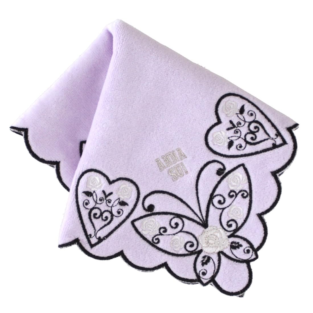 

Blooming Anna Sui Large Towel Handkerchief with Rose and Butterfly Embroidery Hand Anna Sui (Purple) [100% Cotton] Women s Towel, Approx. 28cm, фиолетовый
