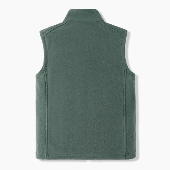 Men Polar Fleece Waistcoat Regular Fit Sleeveless Stand-Up Collar Vest Coat with Zipper Pockets Thermal Insulation Vest Jacket