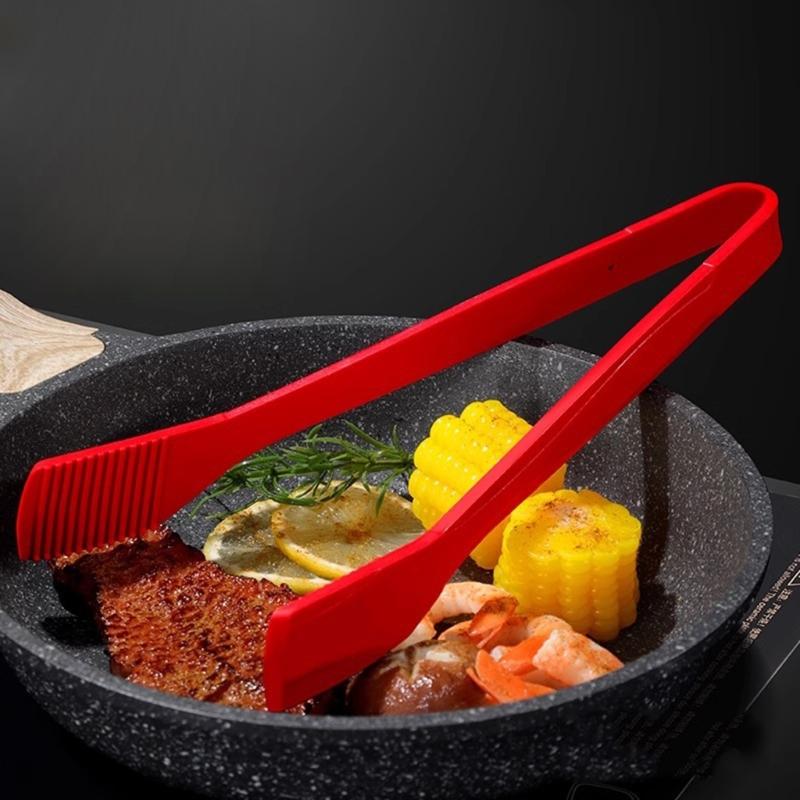 Durable Kitchen Tongs Heat Resistant Nonstick Design Food Clip Silicone Barbecue Clamp Multipurpose For Easy Cleaning