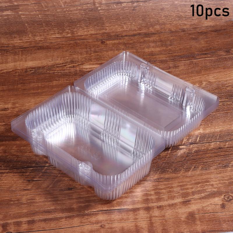 Clear Plastic Boxes With Lids 10/50pcs Disposable Bakery Containers for Fruit Salad Sushi Dessert Food Packaging