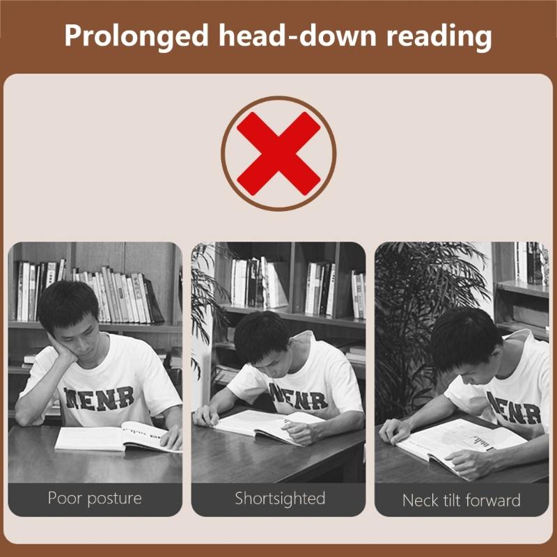 Book Holder 13.5x9.3in Foldable Stand for Reading with Page Holder Clip Mutifunctional Adjustable Stand Hold Books