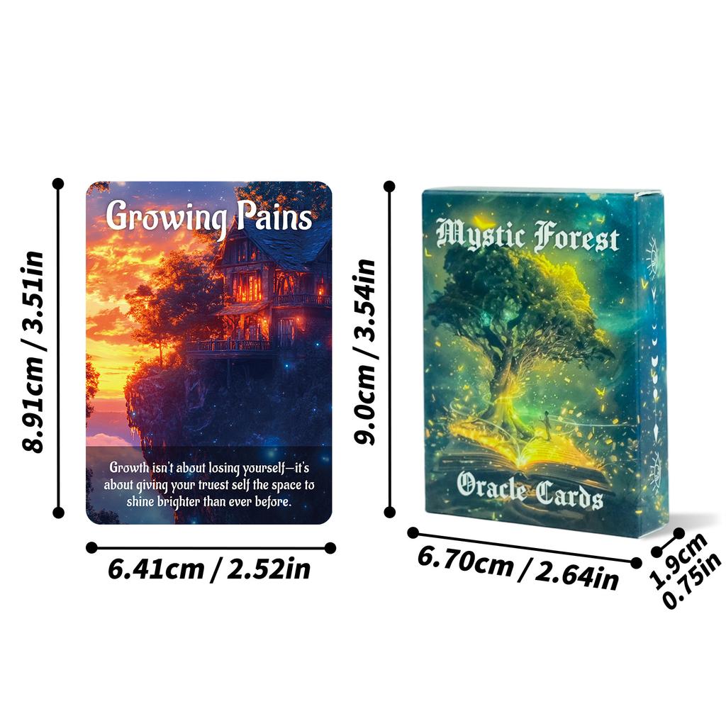 Mystischer Wald Orakelkarten 9*6.7cm Spirituelle Führung & Seelenwachstum Deck 50 Stück Orakelkarten für tägliche Inspiration & Einsicht