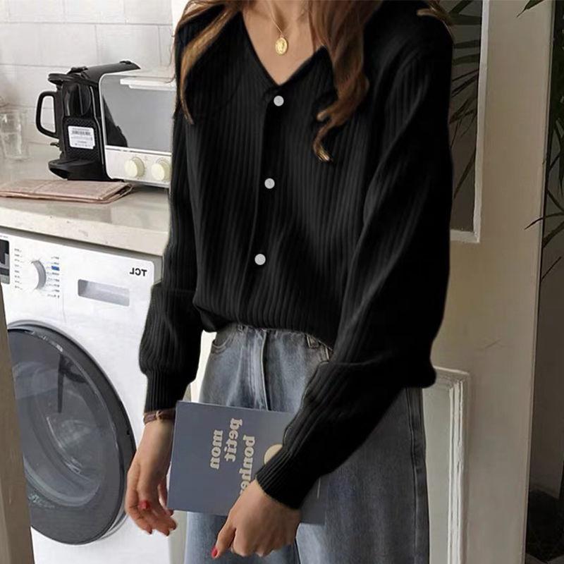 

Women Soft Knit Cardigan Cozy Fall Winter Korean Style Loose Sweater Jacket L