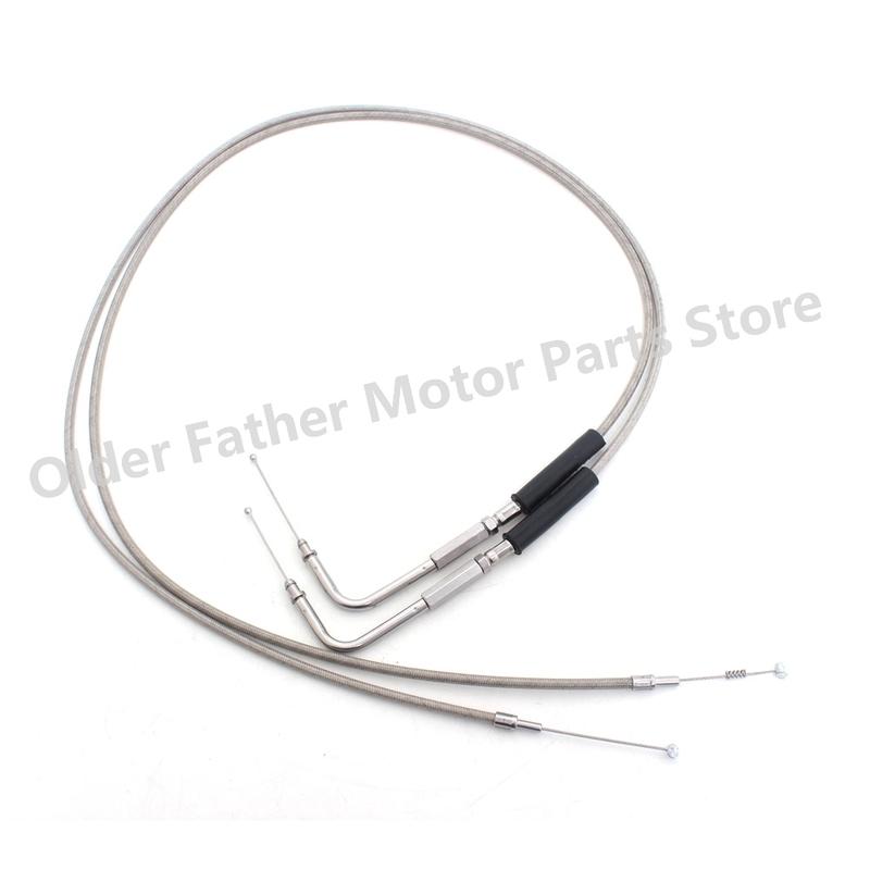 90cm/110cm/130cm Throttle Line Motorcycle Steel Wire Throttle Cable For Harley Sportster XL883 XL1200 Dyna Softail Electra Glide