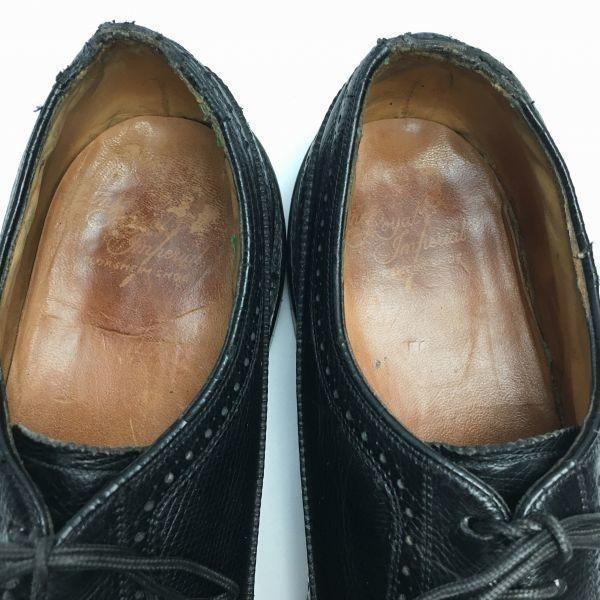 1979 Vintage FLORSHEIM Kenmoor Long Wingtip Business Shoes Black Size 10C 27.027.5(USED)