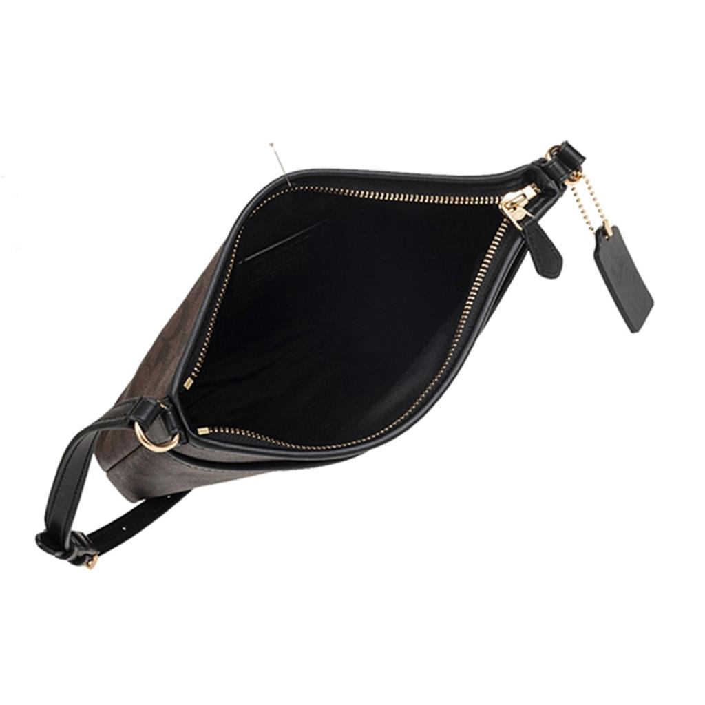 New COACH File PVC Document Bag, Shoulder Bag, Crossbody Bag Medium Size Women's Dark Brown 29210-IMAA8