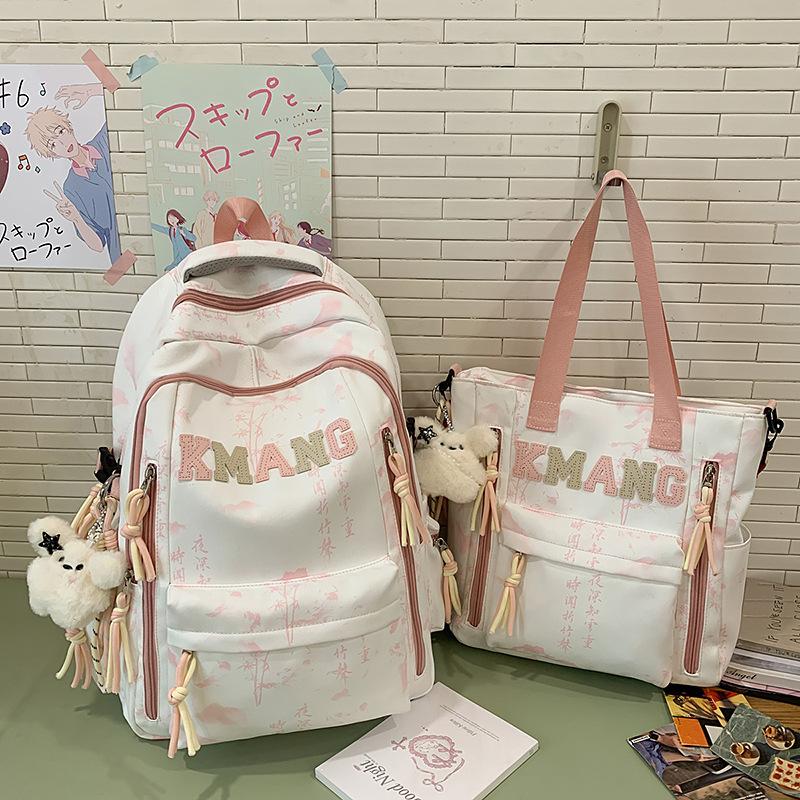 Schoolbag ink painting national style schoolbag female junior high school students high value large capacity high school students backpack male