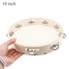 Wood 6 8 10 Inch Hand Held Tambourine Sheepskin Head Single Row Jingles Church Party KTV Musical Educational Rhythm Percussion Instrument Gifts