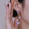 Ethereal Purple Butterfly Tassel Earrings - Romantic, Elegant, 2023 Design