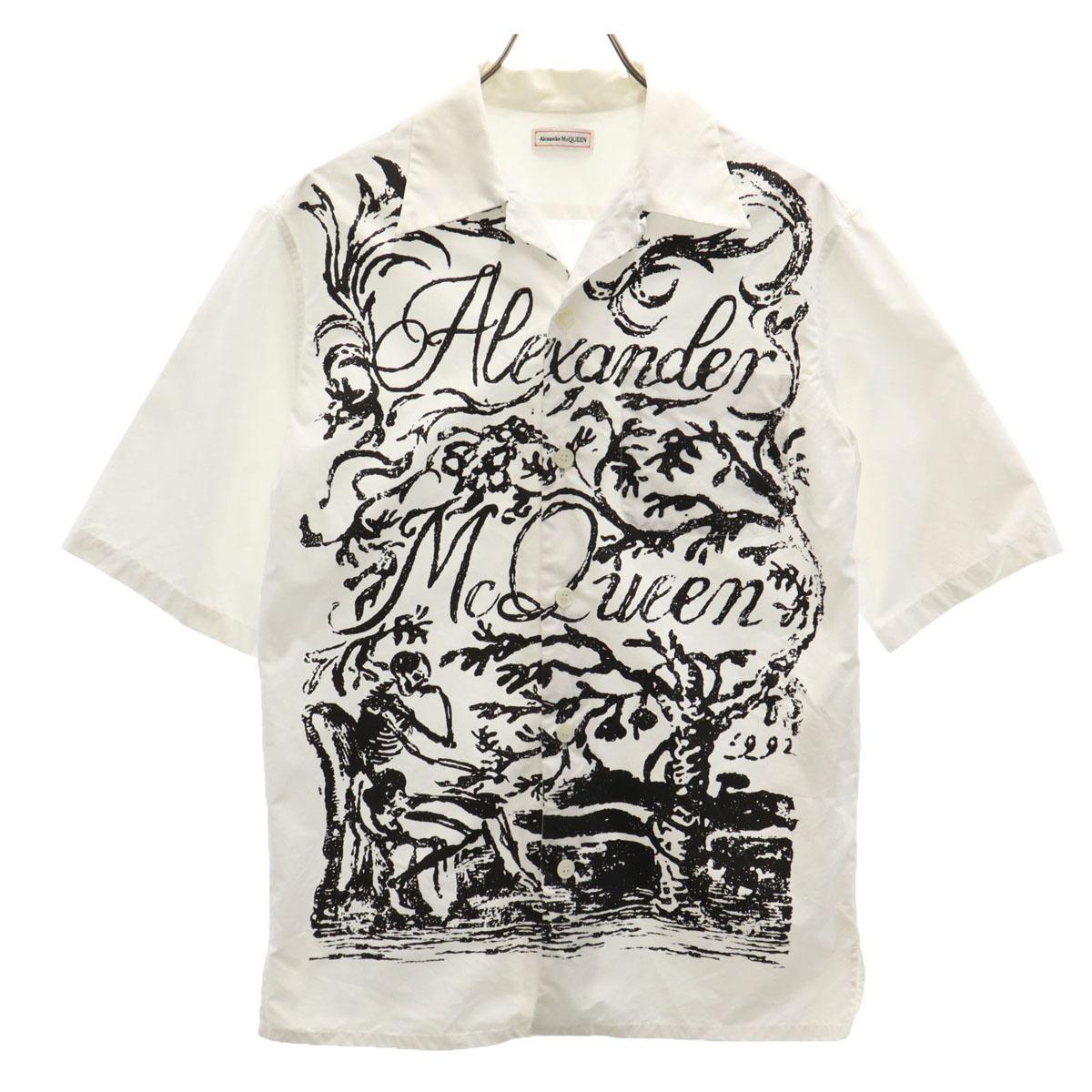 

Alexander McQueen Skull Short sleeve Open collar shirt 15+ white Men s Used
