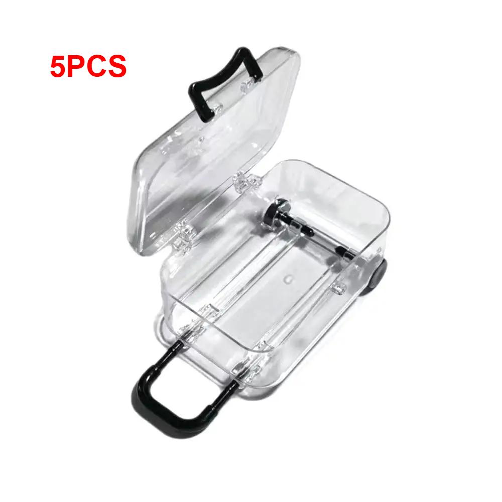 Cute Mini Luggage Storage Box, Clear Suitcase Candy Box for Wedding Favor, Small Trolley Case Creative Jewelry Organizer
