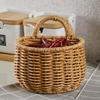 Handwoven Storage Basket with Handle Multifunction Collection Supplies for Dormitory Bedroom Sundries Organization