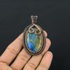 Labradorite Pendant, Handmade Gemstone 999 Copper Wire Wrapped Pendant Antique Jewelry, For Gift Silver Jewelry