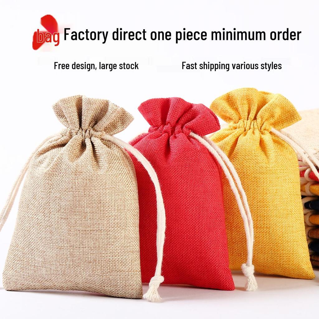 Custom Drawstring Wenwan, Cotton, Linen, or Rice Bag