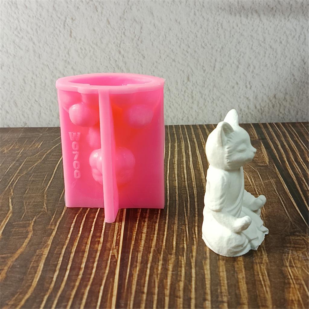 Meditation Cat Candle Mould Silicone Molds Plasters Molds Ornament Molds Castings Molds Animal Molds Craft Supplies