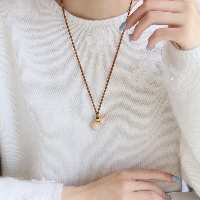 Dopamine Drip Colorful Gourd Necklace - Light Luxury Fashion Sweater Chain for Women, Spring/Summer Collection