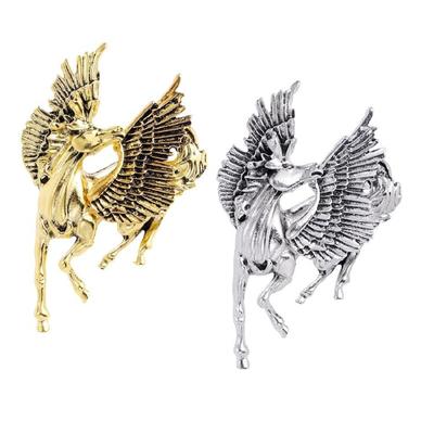 Sturdy Pegasus Brooch In Plated Alloy Material with Elegant Finish Collar Pin for Perfect Gift and Style Statement