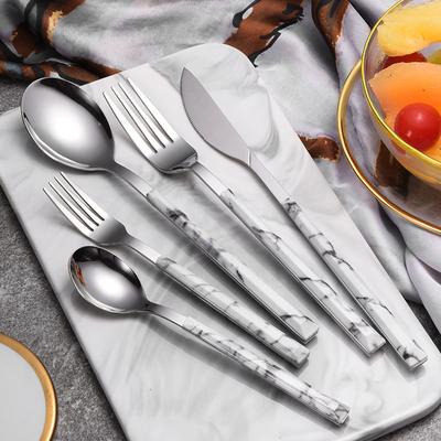 Couteau et fourchette à manche en marbre créatif, ensemble de vaisselle en acier inoxydable, outils de coupe de Steak, vaisselle en acier inoxydable, fournitures de cuisine