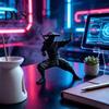Современное интерьерное украшение 3D-печатная фигурка для боевых искусств, Настольное украшение Герой в соломенной шляпе, Домашний декор в китайском стиле Статуэтка воина для