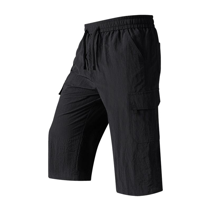 Shorts Men's Summer Casual Cropped Trousers Ice Silk Thin Outdoor Work Shorts Large Size Quick-drying Medium Trousers