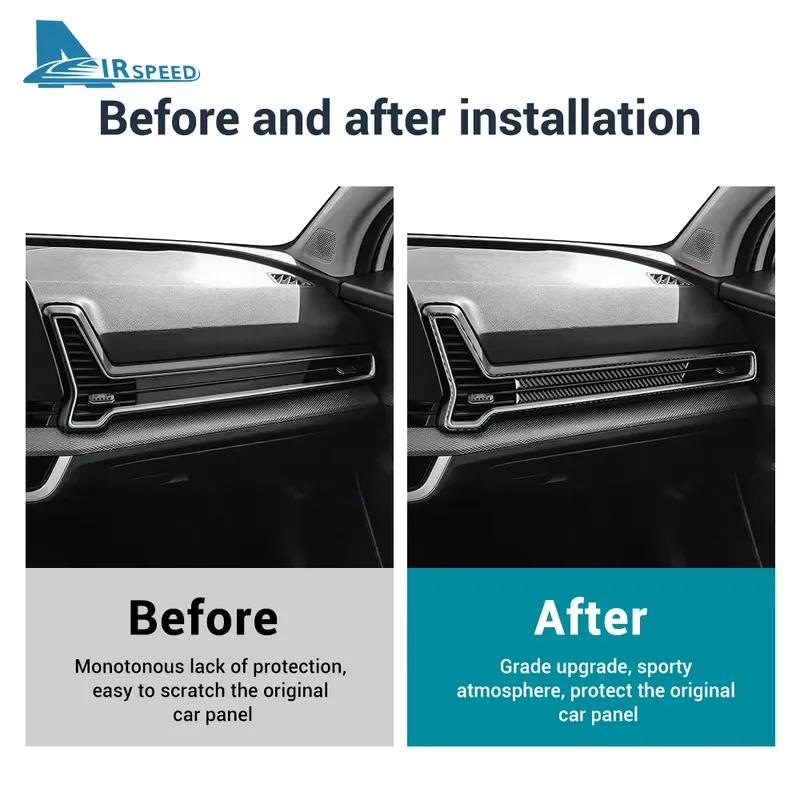 Real Soft Carbon Fiber Sticker For Kia Sportage   2024 2025 LHD RHD Car Air Outlet Frame Under Trument Panel Interior