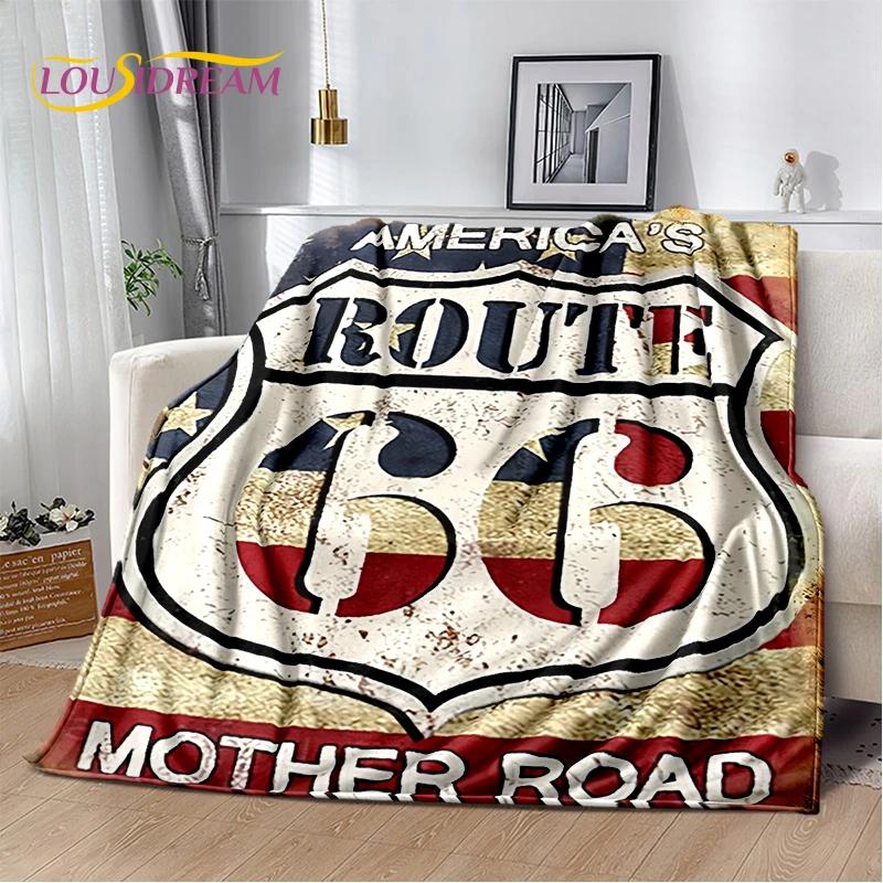Retro Amerika Historische Route 66,Mother Road,mãe Estrada Deken,Zachte Worpdeken voor Thuis Slaapkamer Bed Sofa Picknick Kind Cadeau